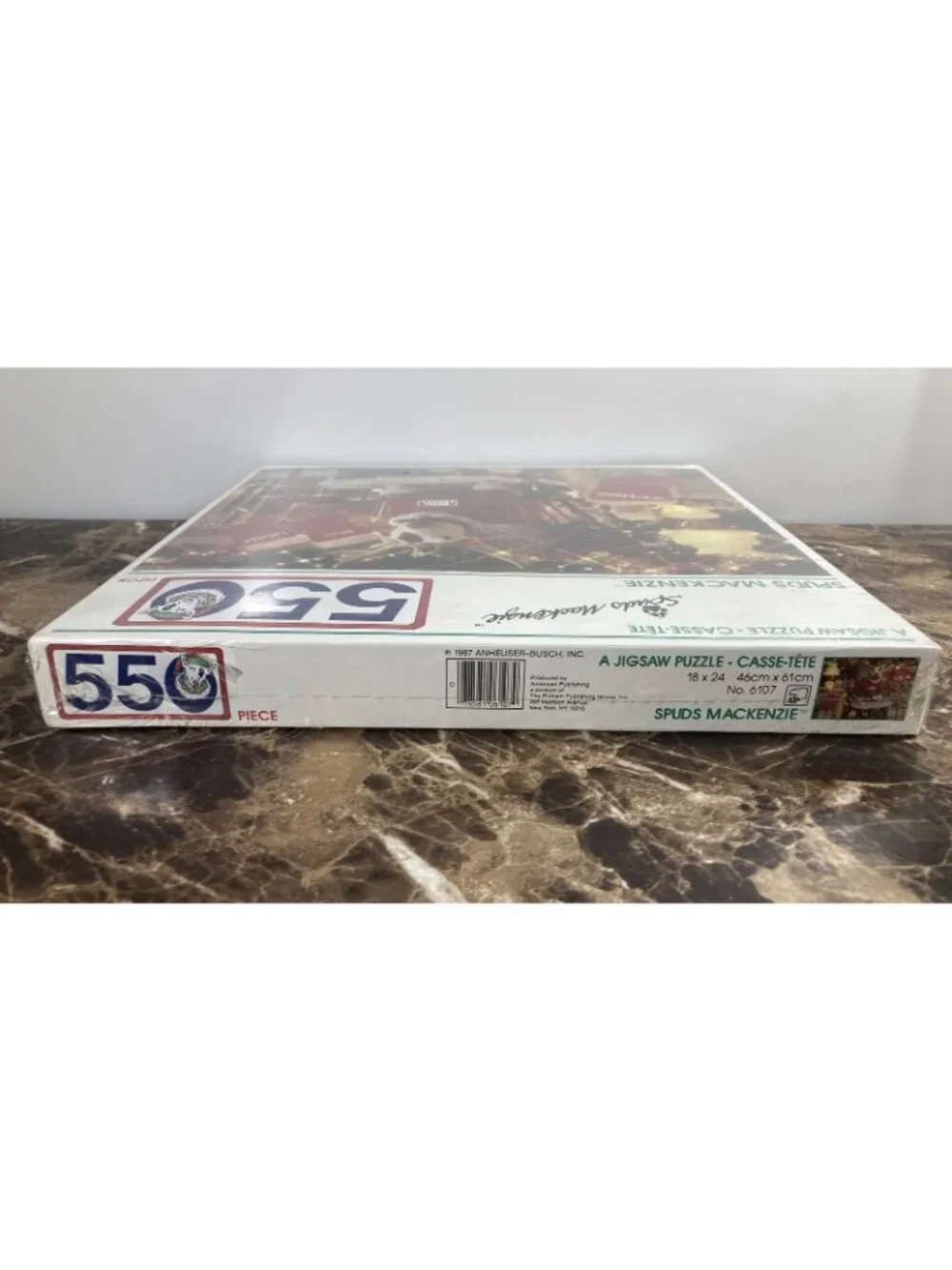 Vintage Spuds MacKenzie 1987 Bud Light Christmas Holiday Jigsaw Puzzle 550 Piece